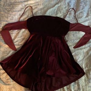Burgundy Tie-back romper